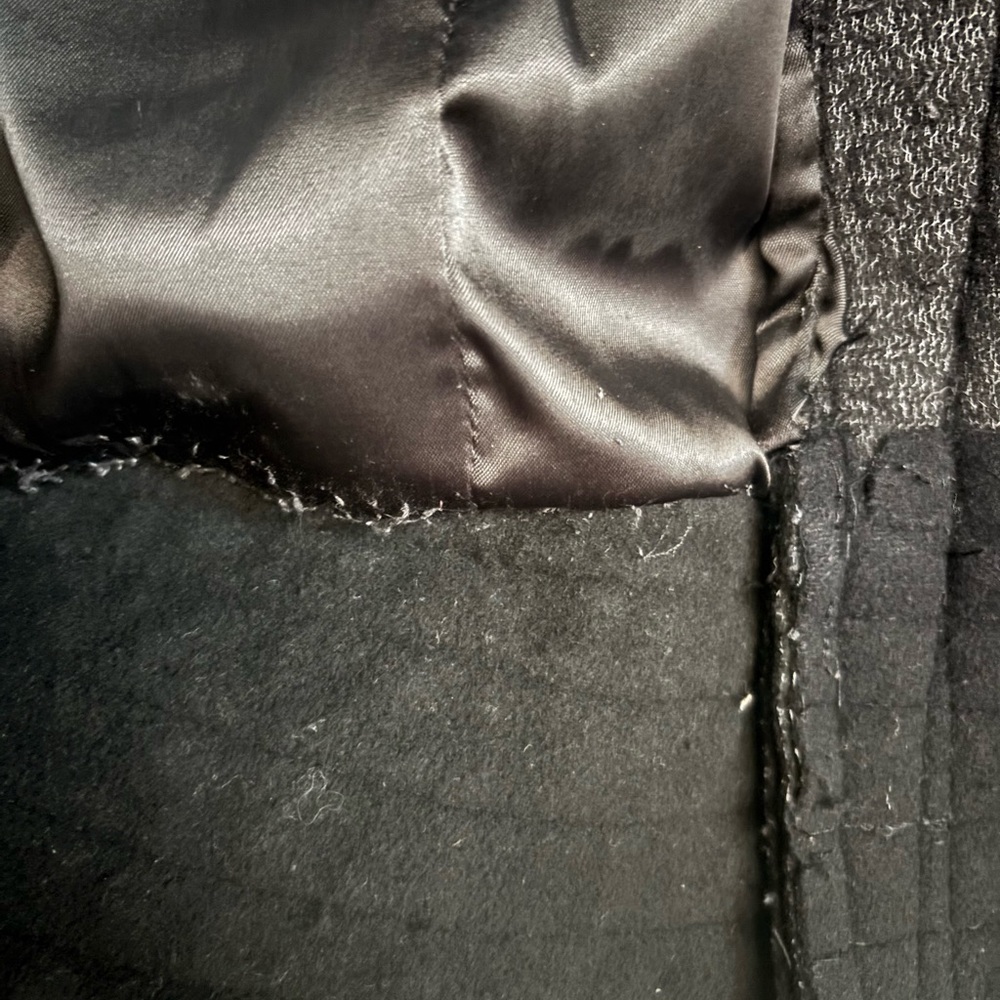 Mackage Black Wool Pea Coat with Leather-Trim Pockets - Picture 6 of 11